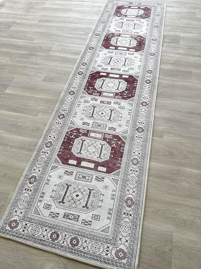 Fame Living Faded Oushak Rug, Turkish Vintage Floral Pastel Large Oversized Area Rugs for Living Room Dining Bedroom Kitchen Bathroom Nursery (848CrRd, 2'5" x 9'8")