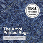 ReaLife Rugs Machine Washable Area Rug - Living Room Bedroom Bathroom Kitchen Entryway Office - Padded Low Pile Stain Resistant Premium - Boho Vintage Traditional - Lyle - Blue 7'6" x 9'6"