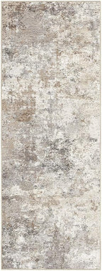2X6 Washable Runner Rug for Hallway: Soft Neutral Modern Abstract Area Rug - Non-Slip Low Pile Long Throw Indoor Carpet for Kitchen Entryway Kitchen Bedroom Laundry Bathroom - Brown Grey