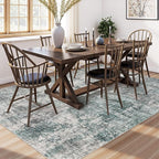 8x10 Area Rug Living Room Rugs - Washable Neutral Modern Abstract Soft Thin Large Rug Indoor Floor No Slip Rug Carpet for Bedroom Under Dining Table Home Office Decor - Green/Grey