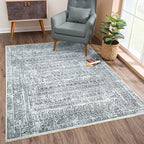 Bloom Rugs Caria Washable Non-Slip 3x5 Rug - Ivory/Black Geometric Area Rug for Living Room, Bedroom, Dining Room, and Kitchen - Exact Size: 3' x 5'