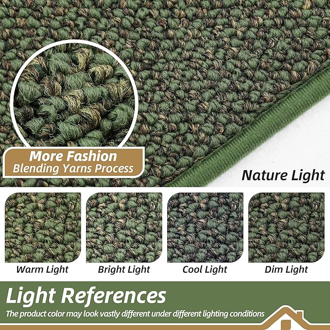BEQHAUSE Hallway Runner Rugs 2x8, Hallway Rug Non-Slip Washable(Rolled-Up NO Creases), Runner Rug Absorbent Stain Resistant Hall Rug Carpet Runner, Entryway Rugs Floor Mat Laundry Room Rugs, Green