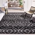 SAFAVIEH Area Rug 8x10 - Adirondack Collection - Large - Black & Ivory, Geometric Trellis Pattern, Non-Shedding & Easy Cleaning, Ideal for Living Room, Bedroom, Office, Dining Space (ADR131A)