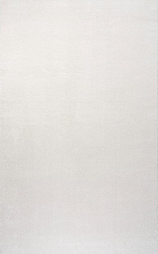 Eyely UES100T-9 Supersoft Haze Solid Low-Pile Indoor Area Rug Casual;Contemporary;Solid;Traditional, Bedroom, Kitchen, Living Room, Easy-Cleaning, Non-Shedding, 9 X 12, Cream
