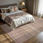 GLN Rugs Contemporary Collection - Machine Washable Area Rug, Contemporary Washable, Non Slip, Low Pile Chenille Rug, Living Room, Bedroom, Kitchen Rug (8' x 10' Terra/Brown)