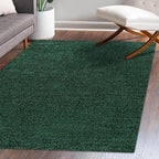 Eyely UES100L-8 Supersoft Haze Solid Low-Pile Indoor Area Rug Casual;Contemporary;Solid;Traditional, Bedroom, Kitchen, Living Room, Easy-Cleaning, Non-Shedding, 8 X 10, Emerald