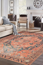 Keen Home Design 4x6 Rug - Machine Washable Area Rug with Non-Slip Backing, Ideal for Living Room, Dining Room, Bedroom - Vintage, Easy Clean, Durable, Low Pile Rug - (4' x 6')