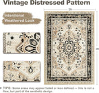 XWZO Entryway Area Rug 2x3ft — Soft Low Pile Non-Slip Door Mat for Bedroom Bathroom Kitchen Laundry, Spill Resistant Washable Small Indoor Carpet for Doorway & Entrance, Brown Beige