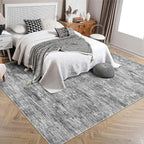 RUGSREAL 6x9 Large Bedroom Area Rug Soft Modern Area Rug for Living Room Non-Slip Stain Resistant Abstract Throw Floor Carpet Contemporary Rug Solid Color Rug for Dining Room Office, Ivory/Grey