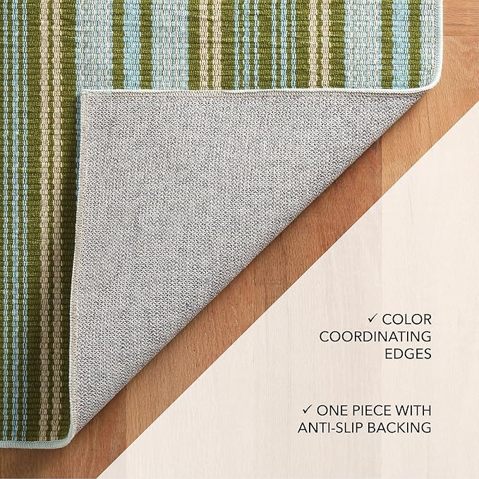 Dash and Albert Caravan Machine Washable Area Rug - 5' x 8' Multicolor Stripe Washable Accent Rug Durable, High Traffic Area Kitchen, Hallway, Bedroom, Stairs