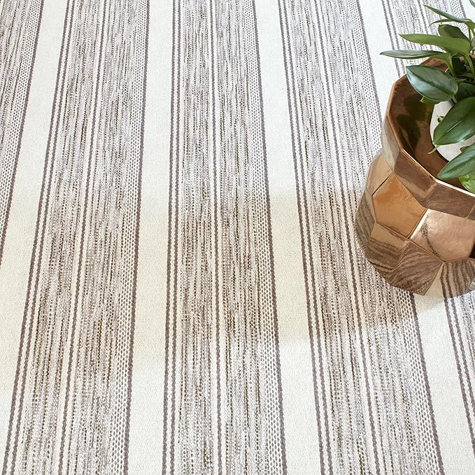 Dash & Albert Ellington Stripe Grey Machine Washable Rug, Runner-2.5 X 8 Feet, Grey Stripe Pattern