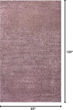 Eyely UES100R-8 Supersoft Haze Solid Low-Pile Indoor Area Rug Casual;Contemporary;Solid;Traditional, Bedroom, Kitchen, Living Room, Easy-Cleaning, Non-Shedding, 8 X 10, Light Purple