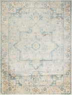 Nourison Home Astra Machine Washable Light Blue 6'7" x 9' Area Rug - Easy Clean, Non Shedding, Bed Room, Living Room, Dining Room, Kitchen (7' x 9')