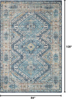Loloi Skye Collection SKY-03 Denim/Natural 7' x 9' Oval Area Rug