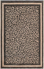 Alfa Rich 5x8 Leopard Beige Black Washable Area Rugs for Living Room Bedroom Kitchen Cotton Rug