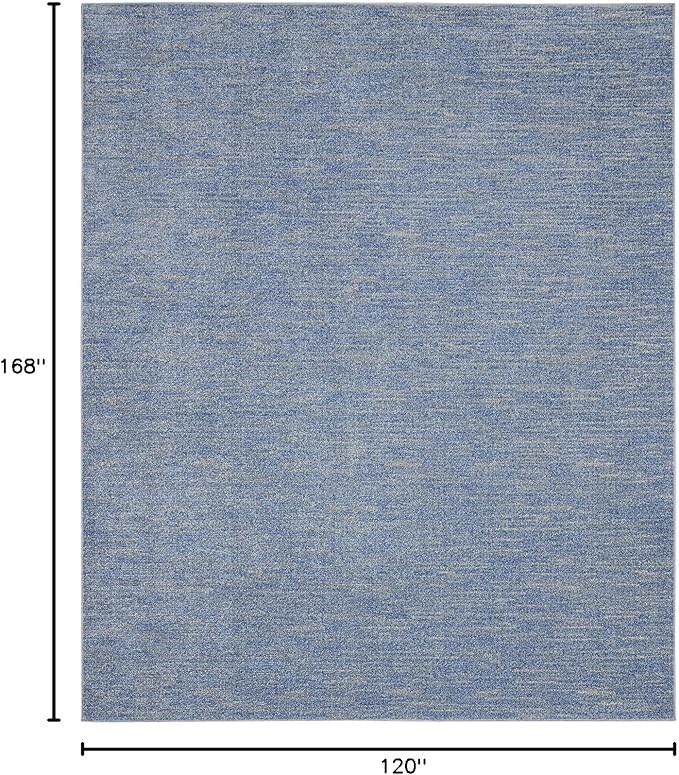 Nourison Home Nourison Essentials Blue Grey 10' x 14' Area Rug - Easy Clean, Non Shedding, Bed Room, Living Room, Dining Room, Kitchen (10' x 14')