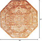 Unique Loom Isabella Collection Area Rug - Adjani (7' 10" Octagon, Rust Red/ Black)