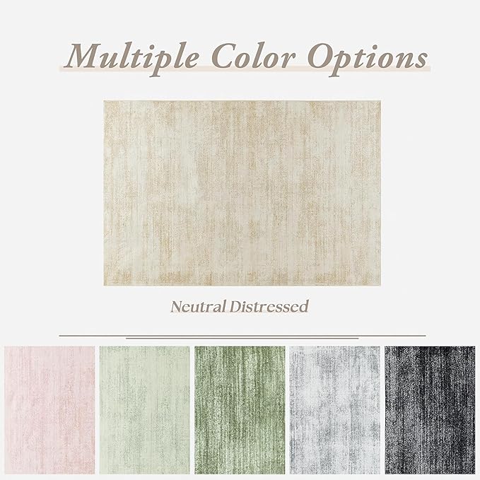 5x7 Area Rugs for Living Room,Washable Tan Beige Neutral Abstract Minimalist Boho Modern Farmhouse Rug for Dining Room Bedroom Light Brown