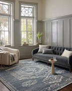 Loloi Magnolia Home by Joanna Gaines Gigi Collection GIG-03 Denim/Ivory 2'-7" x 7'-6" Runner Rug