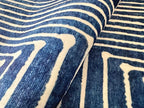 GLN Rugs Contemporary Collection - Machine Washable Area Rug, Contemporary Washable, Non Slip, Low Pile Chenille Rug, Living Room, Bedroom, Kitchen Rug (3' x 5' Lines Blue)