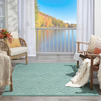 Nourison Home Versatile Aqua Teal 5' x 7' Area Rug - Easy Clean, Non Shedding, Bed Room, Living Room, Dining Room, Kitchen (5' x 7')
