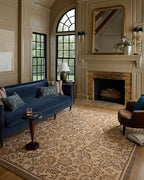 Loloi Chris Loves Julia Rue Collection RUE-03 Bark/Mocha 3'-6" x 5'-6" Accent Rug Jute Neutral Floral Living Room Bedroom Rug