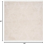 SAFAVIEH Marrakesh Collection Area Rug - 8' Square, Beige, Moroccan Boho Tribal Tassel Design, Non-Shedding & Easy Care, Ideal for High Traffic Areas in Living Room, Bedroom (MRK517C)