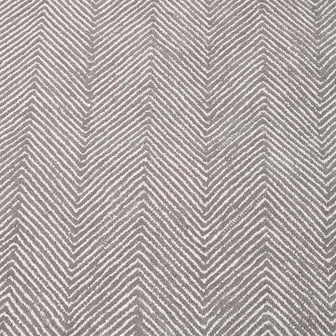 Modern Herringbone Chevron Collection Handcrafted Wool Area Rug - Durable, Zigzag Pattern, for High Traffic, Contemporary Design for Living Room, Bedroom, Dining Room Decor (Smoke Grey, 9' round)