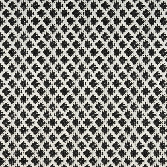 Nourison Home Courtyard Black White 2' x 6' Area Rug - Easy Clean, Non Shedding, Bed Room, Living Room, Dining Room, Kitchen (6' Runner)