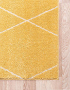 Unique Loom Trellis Frieze Collection Area Rug - Geometric (6' Square, Yellow/ Ivory)
