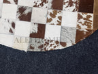Handmade Pure Cowhide Round Leather Rug for Living Room Bedroom Rug (6X6)