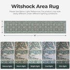WITSHOCK 2x10 Long Runner Rug for Hallway,Washable Rug Distressed Boho for Bedroom Kitchen Entryway Indoor Entrance,Non Slip Runner Rugs with Rubber Backing（Teal Blue,2x10）