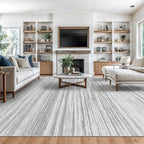 Valenrug Washable Rugs 8x10 - Non Slip 8x10 Area Rugs for Living Room, Stain Resistant Area Rugs for Bedroom, Foldable Machine Washable Area Rug(8'x10', Grey)