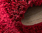 Unique Loom Solid Shag Collection Area Rug (2' 2" x 6' 7" Runner, Cherry Red)