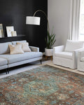 Loloi Skye Collection SKY-07 Terracotta/Sky 9'-0" x 12'-0" Area Rug