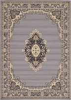 Unique Loom Reza Collection Traditional Persian Style Area Rug, 7 x 10 ft, Gray/Ivory