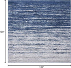 SAFAVIEH Adirondack Collection Area Rug - 10' Square, Navy & Grey, Modern Ombre Design, Non Shedding & Easy to Clean, Ideal for Living Room, Bedroom, Office, Dining Space (ADR113E)