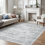 6x9 Area Rug for Living Room Washable 6x9 Gray Rug Non-Slip Modern Rugs for Bedroom Dinning Room Ultra-Thin Indoor Grey Rug