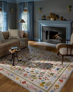 Loloi Rifle Paper Co. Canopy Collection CNP-04 Cream/Multi 3'-9" x 3'-9" Round Accent Rug
