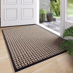Door Mat 31x47, Dirt Resistant and Absorbent, Non-Slip Rubber Backing Floor Mats, Easy Clean Low-Profile Doormat for Entryway, Front Door, and Inside Entrance, Black