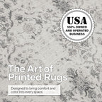 ReaLife Rugs Machine Washable Area Rug - Living Room Bedroom Bathroom Kitchen Entryway Office - Padded Low Pile Stain Resistant Premium - Boho Farmhouse Vintage - Noor - Ivory Grey 5' x 7'