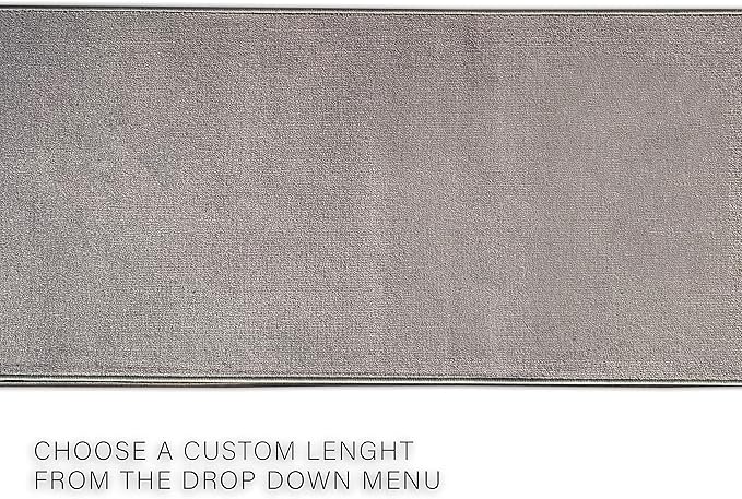 Custom Made Runner Rug Low Pile with Rubber Backing for Kitchen Foyer Hallway Entry Choose Your Length Size 26 Inch Wide Solid and Plain Grey Color (7 feet x 26 inch)