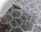 Rugs.com Lattice Trellis Collection Rug – 9' x 12' Gray Low-Pile Rug Perfect for Living Rooms, Large Dining Rooms, Open Floorplans