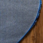 Unique Loom Solid Shag Collection Area Rug (7' 1" Round, Periwinkle Blue)