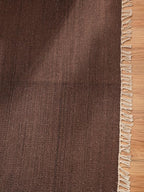 Rugsotic Carpets Hand Woven Flat Weave Kilim Wool ECO-Friendly Area Rugs - 3'x5', Rectangle Shape, Dark Brown Color, Solid Plain Design, Low Pile Handmade Rugs for Living Room, Bed Room (D00111)