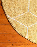 Unique Loom Trellis Frieze Collection Area Rug - Geometric (6' Round, Yellow/ Ivory)