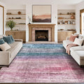 Kokia Abstract Area Rugs 9x12 Bedroom Washable Decor Low Pile Fluffy Non-Slip Non-Shedding Indoor Red Carpet Foldable Stain Resistant Floor Mat Living Room Dining Room, Oslo Orchid