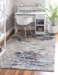 Unique Loom Trellis Frieze Collection Area Rug - Geometric (9' x 12', Blue Multi/ Ivory)