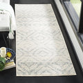 SAFAVIEH Adirondack Collection Runner Rug - 2'6" x 6', Ivory & Light Blue, Modern Diamond Distressed Design, Non-Shedding & Easy Care, Ideal for High Traffic Areas in Living Room, Bedroom (ADR131T)