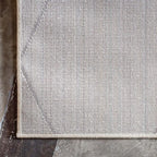 Unique Loom Trellis Frieze Collection Area Rug - Geometric (4' 1" Square, Ivory/ Gray)